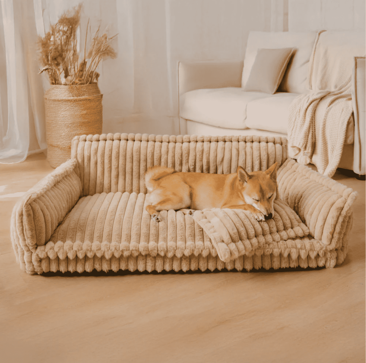 Large Washable Orthopedic Fluffy Dog Bed – Snoozy Dream Soft Sofa Pillow