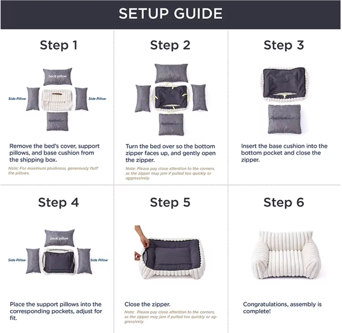 Large Washable Orthopedic Fluffy Dog Bed – Snoozy Dream Soft Sofa Pillow