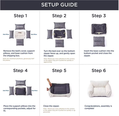 Large Washable Orthopedic Fluffy Dog Bed – Snoozy Dream Soft Sofa Pillow