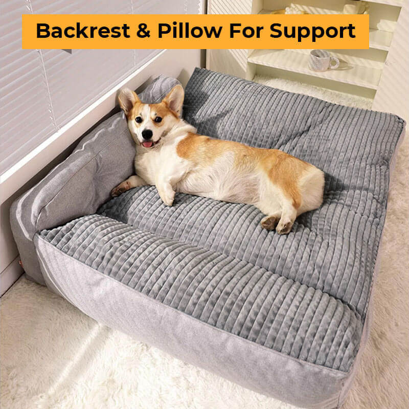 All-Season Thick Plush Washable Pet Pillow Bed for Large Cat & Dog