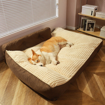 All-Season Thick Plush Washable Pet Pillow Bed for Large Cat & Dog