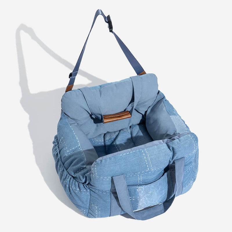 Large Dog Car Seat Bed – Portable & Comfortable Pet Bolster for Outings