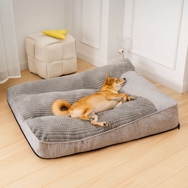 Large Thick Scratch-Resistant Dog Cushion Bed with Spine Support