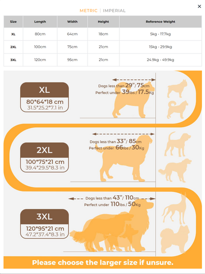 Large Thick Scratch-Resistant Dog Cushion Bed with Spine Support