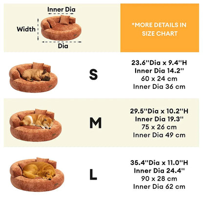 Luxe Removable Orthopedic Donut Dog Bed with Pillow